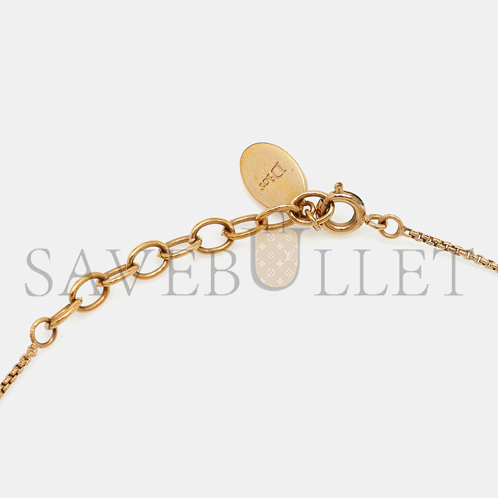 DIOR PINK CRYSTAL GOLD TONE NECKLACE N3052WOMCY_D03S